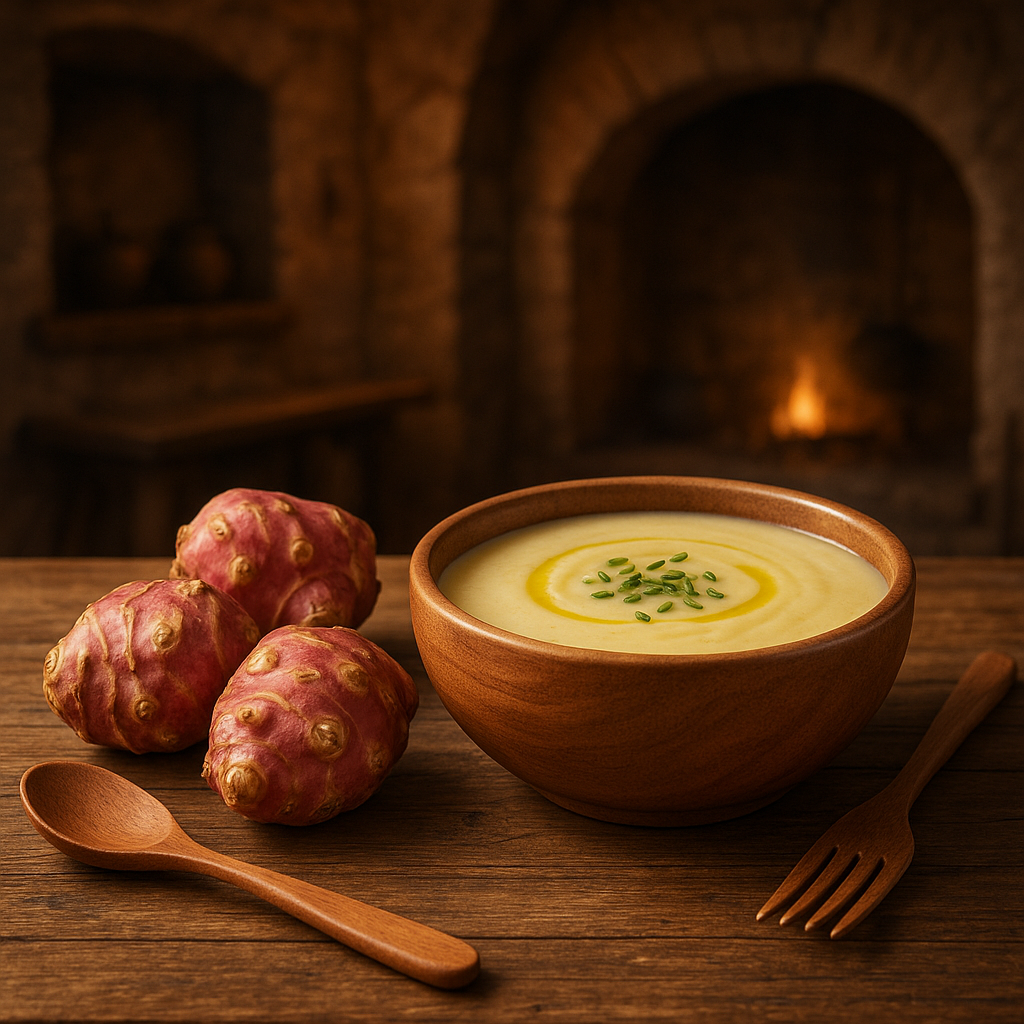 Potage aux topinambours, inspiré des recettes médiévales
