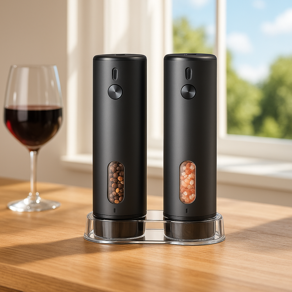 moulin à poivre Elegant duo avec base